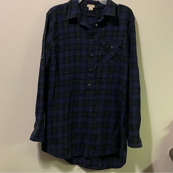 J.Crew Factory Top Women’s Size Med Long-sleeve Button Down‎ Whimsigoth - Picture 12 of 13